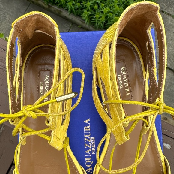 AQUAZZURA SNAKESKIN SANDALS (IT 40) - Picture 7 of 11